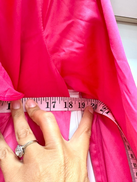 MAJORELLE Pink Satin Ruffle Wrap Nelly Mini Dress in Paradise Pink New with Tags - Picture 10 of 13